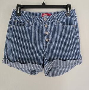 Blue And White Striped Dickies Denim Women's Shorts Size 5/27 Vguc